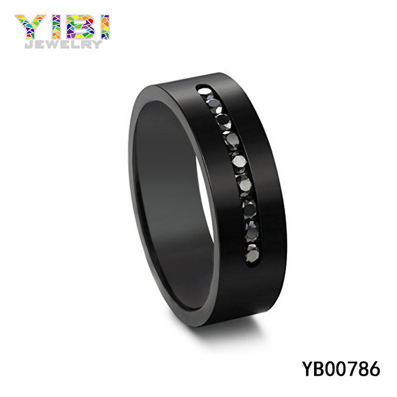 Black Titanium CZ Rings