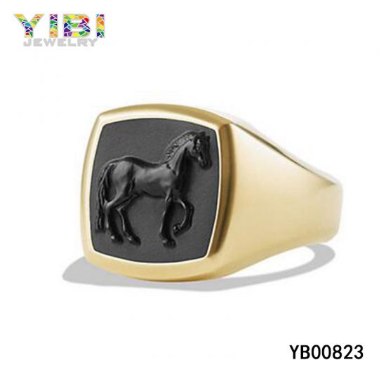 Gold Plated Stainless Steel Signet Rings Manufacturer