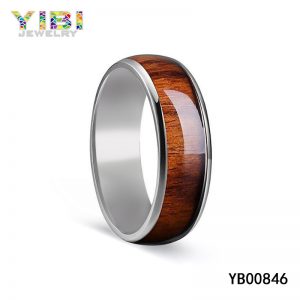 High-Quality Fashion Domed Titanium Wood Rings