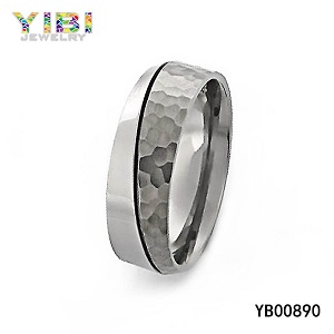 High-Quality Titanium Hammered Wedding Bands