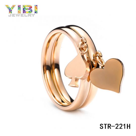 Fashion 316L Stainless Steel Heart Ring Factory