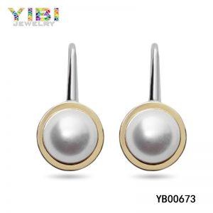 Surgical Stainless Steel Pearl Earrings