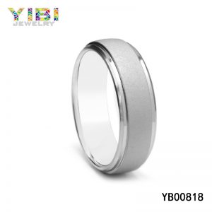 Stainless Steel Sandblasted Ring | YIBI Jewelry