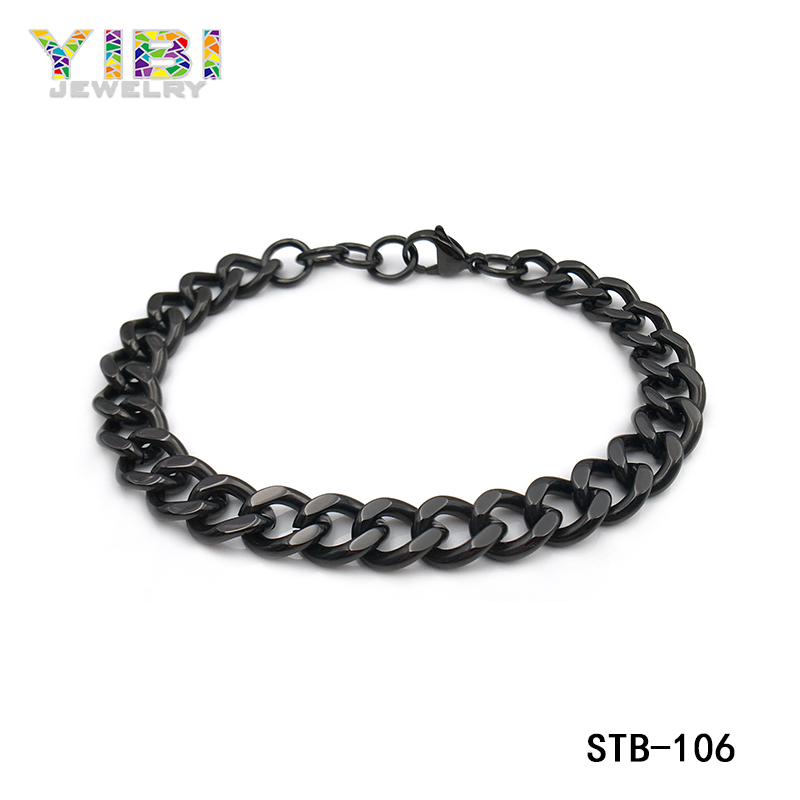 Stainless Steel Black Link Bracelet